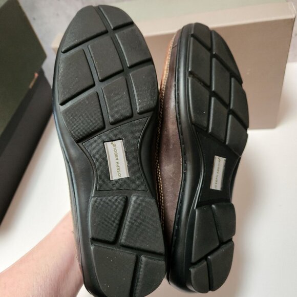 Joseph Abboud Royce Tan/Dark Brown Driving Mocs Loafers Men's 9 Leather Upper - Picture 10 of 16